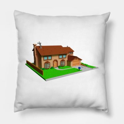 742 Evergreen Terrace Throw Pillow Official The Simpsons Merch