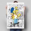 Disney Cartoon The Simpsons Comic Posters and Prints Wall Art Canvas Print Painting Picture for Living 3 - The Simpsons Store