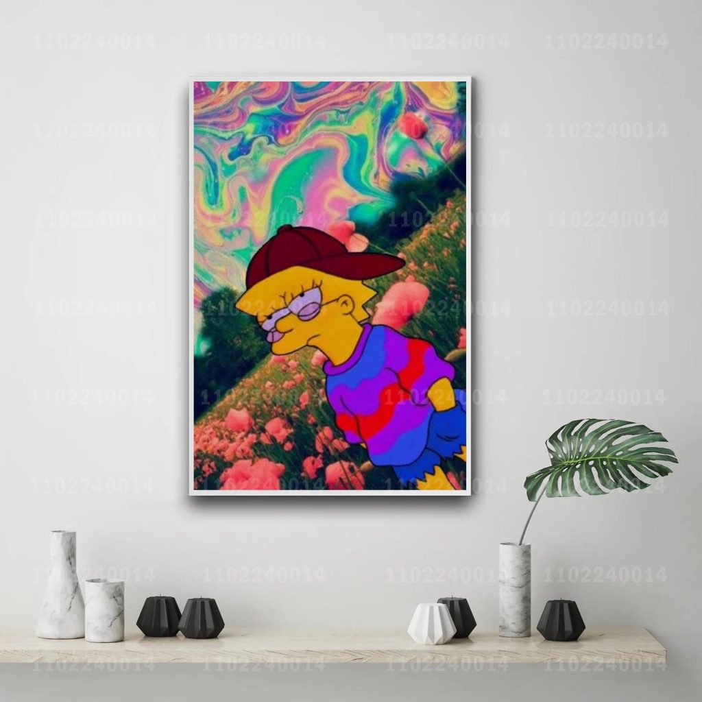 lisa simpson cartoon 24x36 Decorative Canvas Posters Room Bar Cafe Decor Gift Print Art Wall Paintings 14 - The Simpsons Store