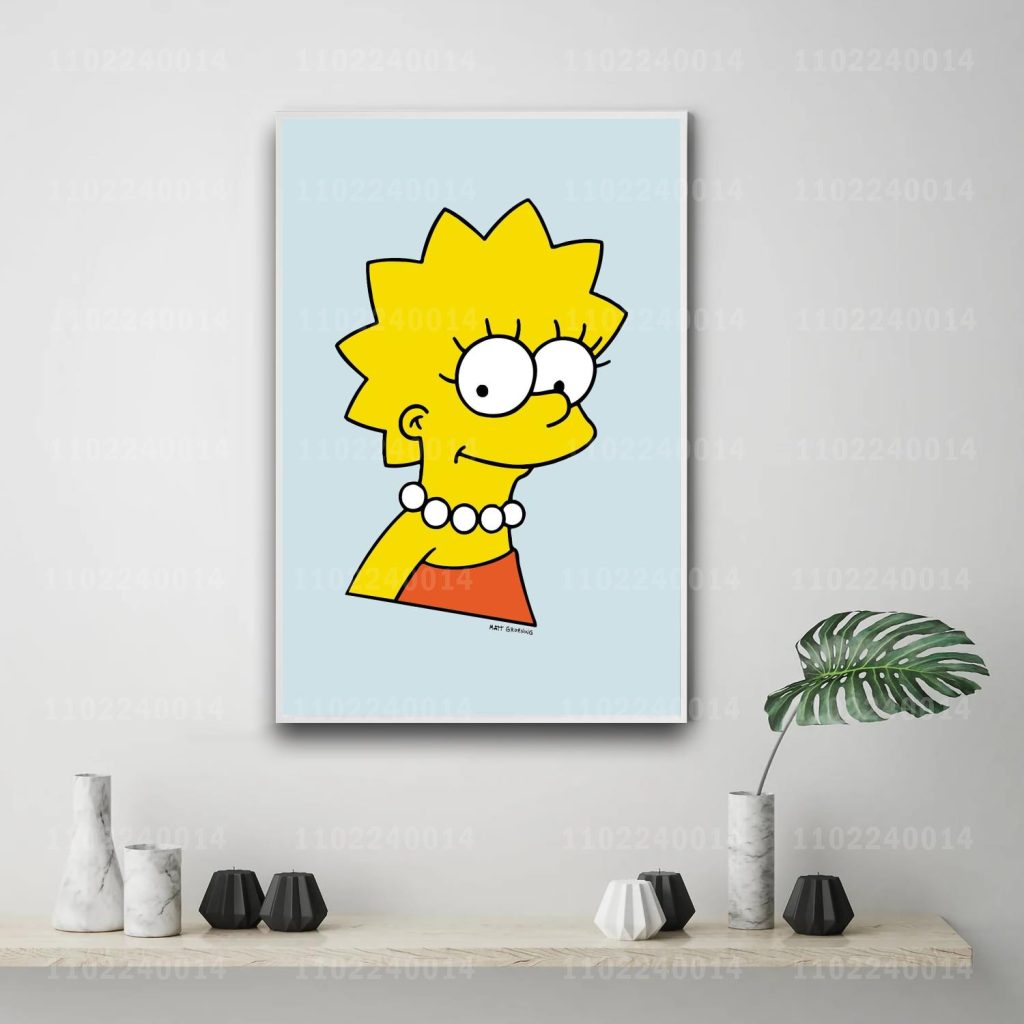 lisa simpson cartoon 24x36 Decorative Canvas Posters Room Bar Cafe Decor Gift Print Art Wall Paintings 4 - The Simpsons Store