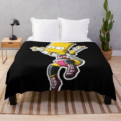 Cm Punk Bart Throw Blanket Official The Simpsons Merch