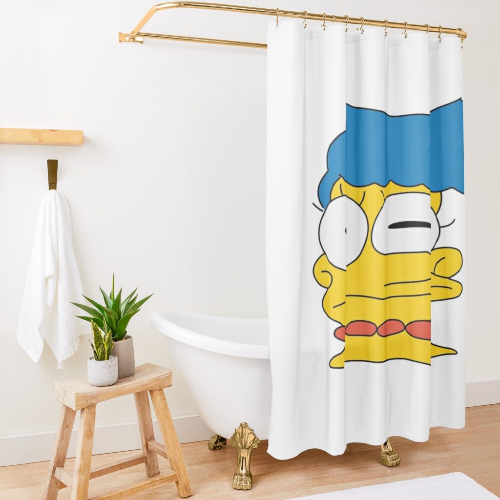 Margin Shower Curtain Official The Simpsons Merch