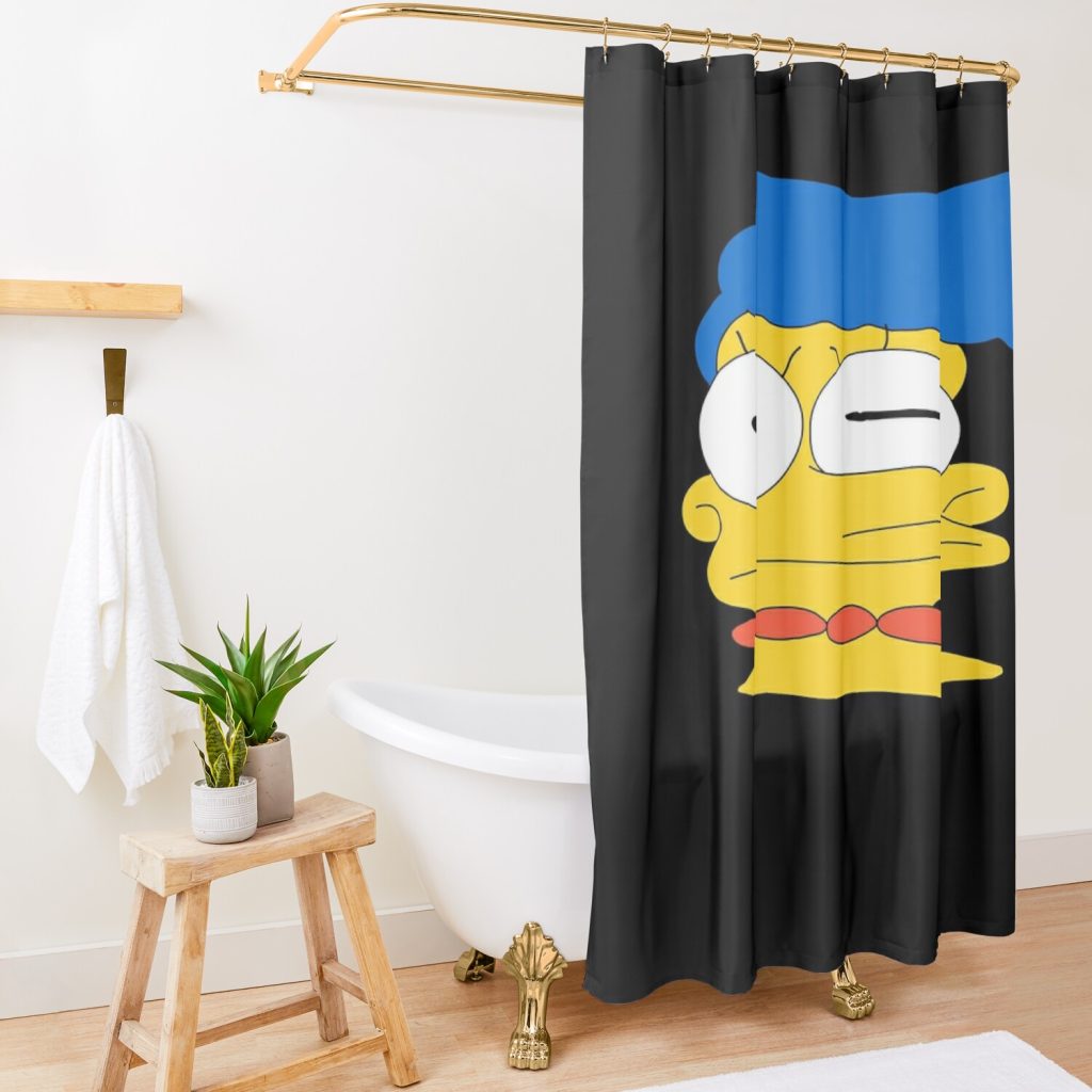 Vintage Retro Homer Protagonist Simpson  Love You Shower Curtain Official The Simpsons Merch