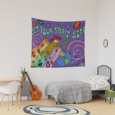 Let Your Spirit Soar Simpsons Indie Trippy Design Tapestry Official The Simpsons Merch