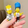 4 cartoon creative new celebrity family Simpson key chain bag pendant doll car fashion pendant ins 4 - The Simpsons Store