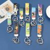 Classic Comedy The Simpsons Genuine Leather Lanyard Keychain Cartoon Figure Bart Simpson Printing Leather Keyrings for 2 - The Simpsons Store