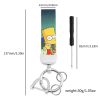 Classic Comedy The Simpsons Genuine Leather Lanyard Keychain Cartoon Figure Bart Simpson Printing Leather Keyrings for 5 - The Simpsons Store