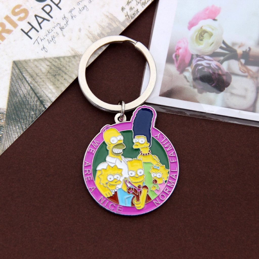 ZXMJ Anime Cartoon Keychain The Simpsons Keychains New Schoolbag Pendant Fashion Car KeyChain Accessories Popular Jewelry 3 - The Simpsons Store