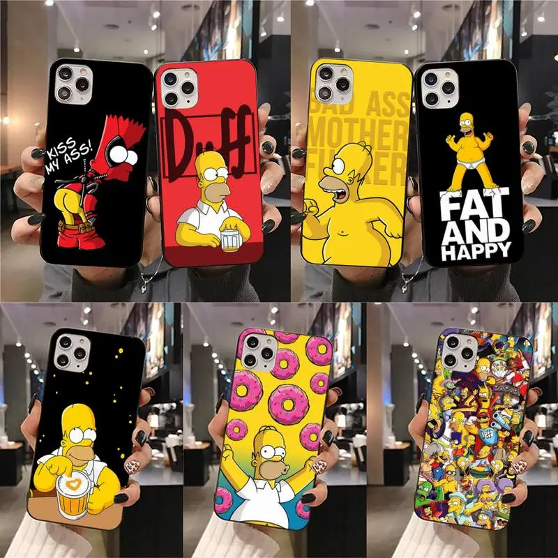 Funny Cartoon Homer Simpson Family Phone Case For iphone 14 13 12 11 Pro Mini XS - The Simpsons Store