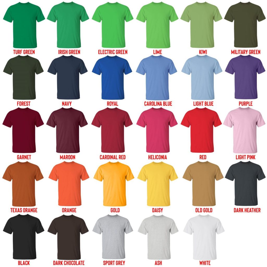 t shirt color chart - The Simpsons Store